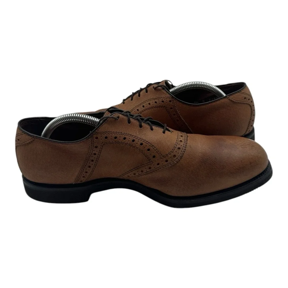 Allen Edmonds Oakmont‎ Shoes Mens 10.5 D Brown Leather Oxfords Vibram Round Toe